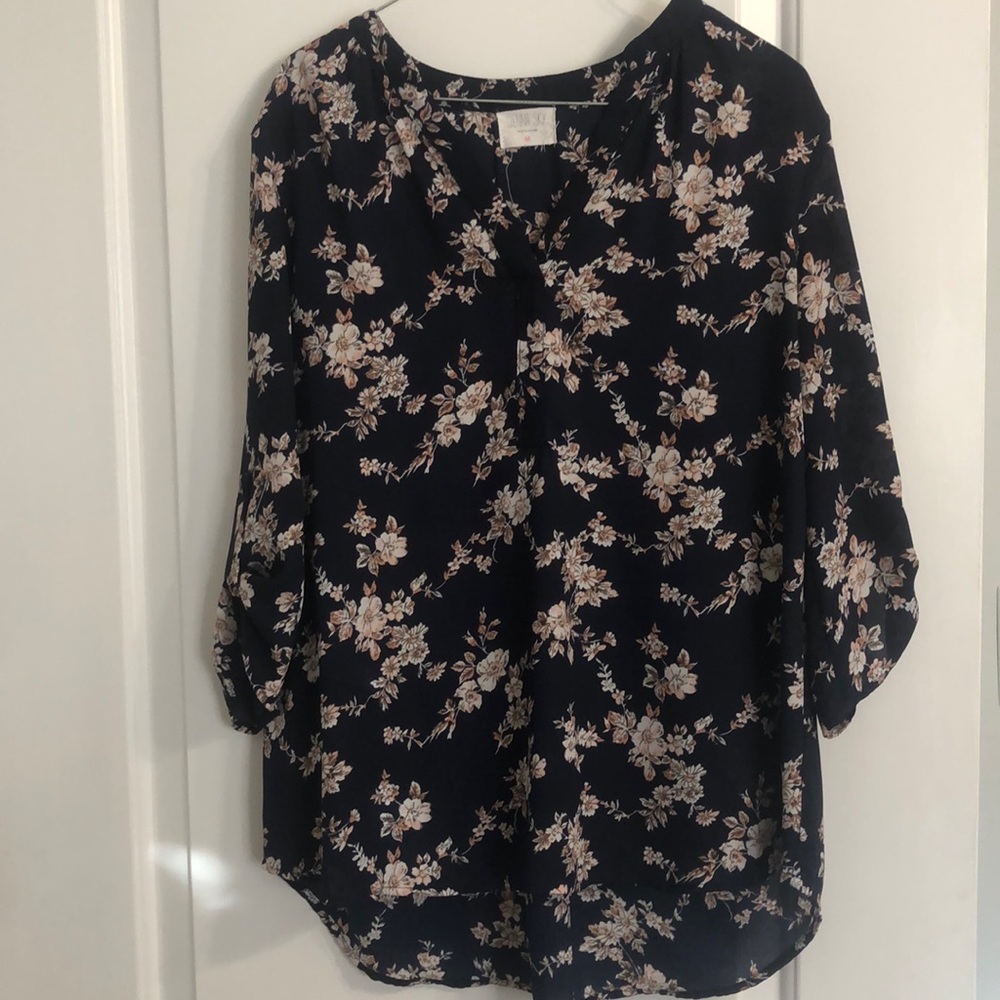 Floral Navy Top